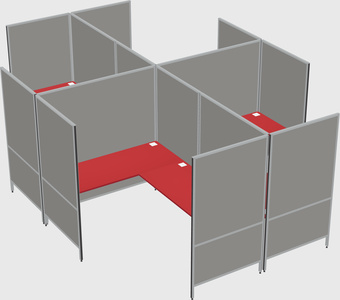 Système de panneaux modulaires modernes en forme de l quadruple