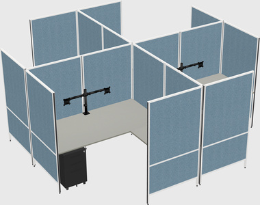 Modern modular quad l-shaped panel system
