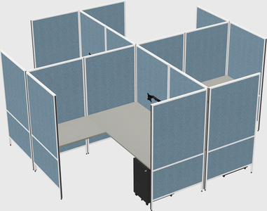 Modern modular quad l-shaped panel system