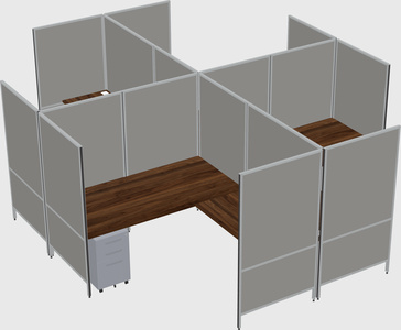 Modern modular quad l-shaped panel system