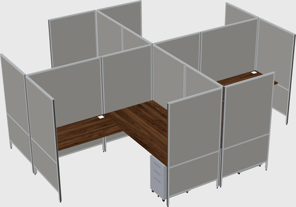 Modern modular quad l-shaped panel system
