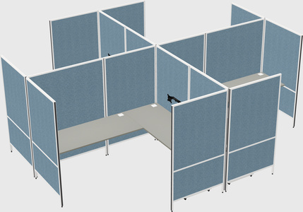 Modern modular quad l-shaped panel system