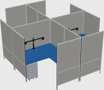 Modern modular quad l-shaped panel system
