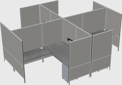 Modern modular quad l-shaped panel system