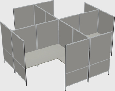 Modern modular quad l-shaped panel system