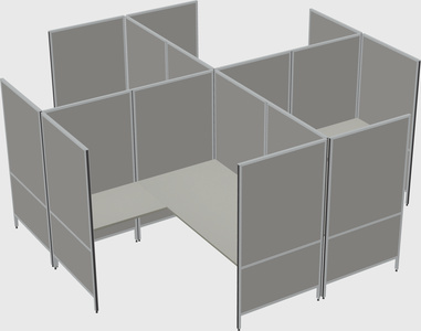 Modern modular quad l-shaped panel system