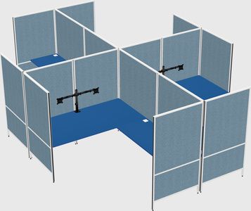 Modern modular quad l-shaped panel system