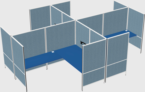 Modern modular quad l-shaped panel system