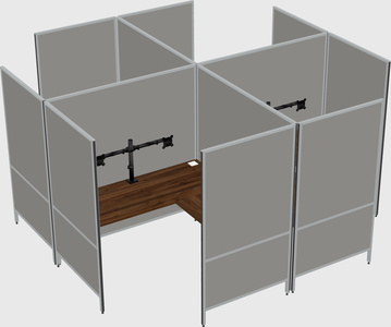 Modern modular quad l-shaped panel system