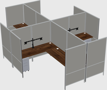 Modern modular quad l-shaped panel system
