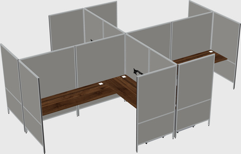 Modern modular quad l-shaped panel system