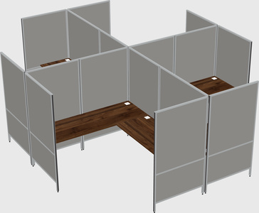 现代模块化四边形l型面板系统