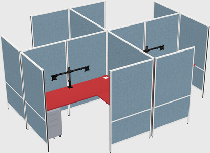 Modern modular quad l-shaped panel system