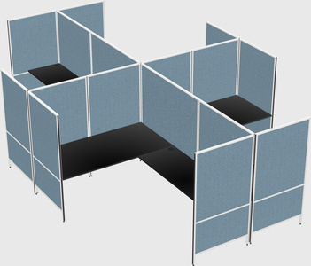 Modern modular quad l-shaped panel system