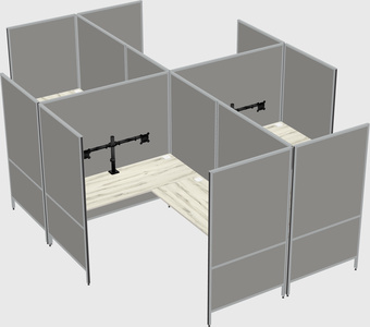 Modern modular quad l-shaped panel system