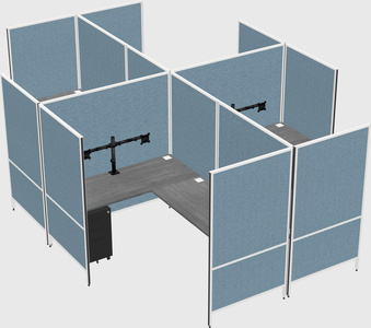 Modern modular quad l-shaped panel system