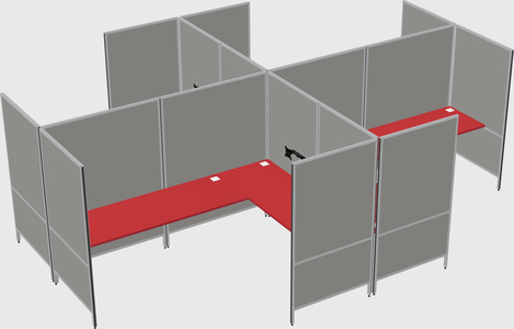Modern modular quad l-shaped panel system