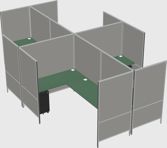 Modern modular quad l-shaped panel system