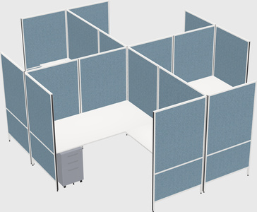 Modern modular quad l-shaped panel system