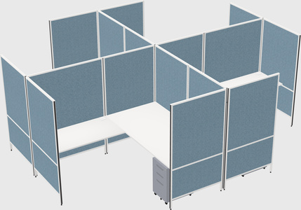 Modern modular quad l-shaped panel system