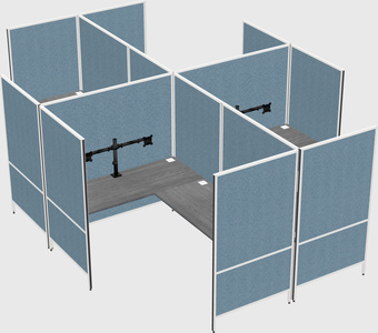 Modern modular quad l-shaped panel system