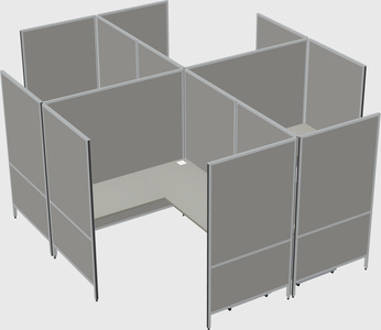 Système de panneaux modulaires modernes en forme de l quadruple