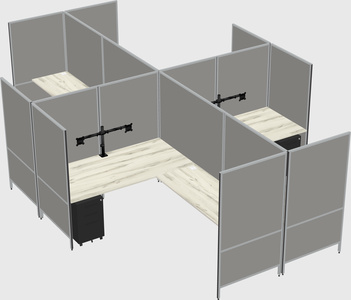 Modern modular quad l-shaped panel system