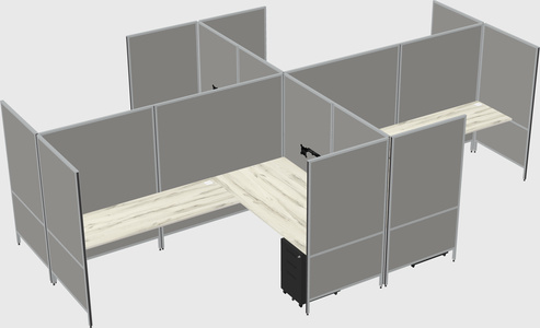 Modern modular quad l-shaped panel system