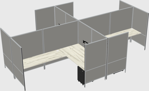 Modern modular quad l-shaped panel system