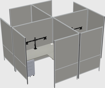 Modern modular quad l-shaped panel system