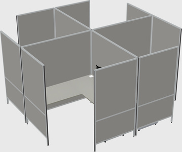 Modern modular quad l-shaped panel system