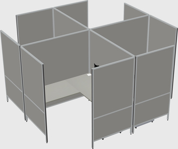 Modern modular quad l-shaped panel system