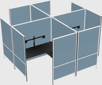 Modern modular quad l-shaped panel system