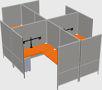 Modern modular quad l-shaped panel system