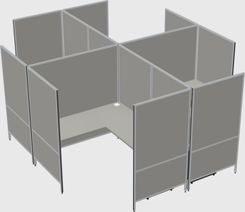 Système de panneaux modulaires modernes en forme de l quadruple
