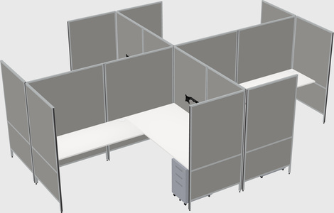 现代模块化四边形l型面板系统
