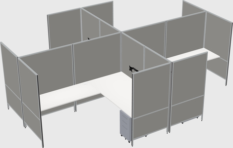现代模块化四边形l型面板系统