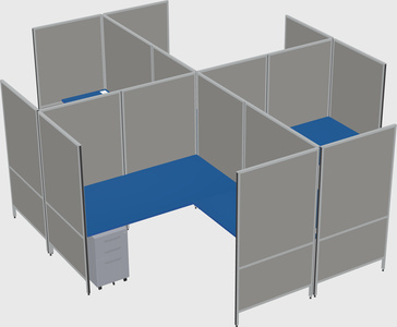 Modern modular quad l-shaped panel system