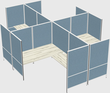 Modern modular quad l-shaped panel system