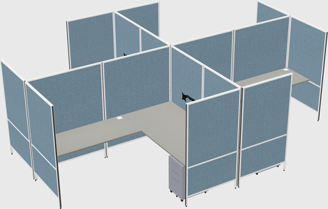 Système de panneaux modulaires modernes en forme de l quadruple