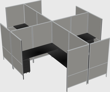 Système de panneaux modulaires modernes en forme de l quadruple