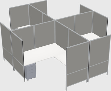 Modern modular quad l-shaped panel system