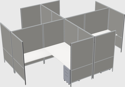 Modern modular quad l-shaped panel system
