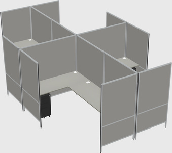 Modern modular quad l-shaped panel system