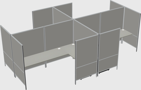 Modern modular quad l-shaped panel system