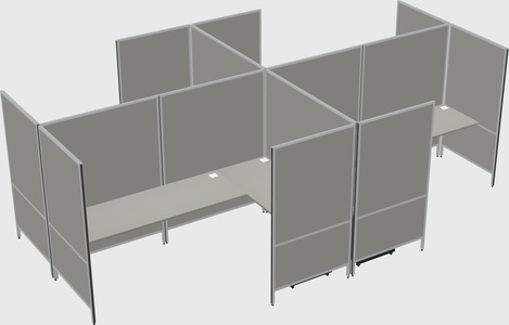 Modern modular quad l-shaped panel system
