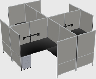 Modern modular quad l-shaped panel system