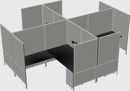 Modern modular quad l-shaped panel system