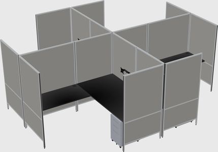 Modern modular quad l-shaped panel system