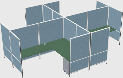 Modern modular quad l-shaped panel system